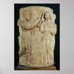Póster Altar cilíndrico que descreve o sacrifício de