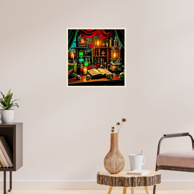 Poster Altar de Bruxa Design de Infusão Mística Noturna (Sala de Estar 3)