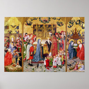 Póster Altarpiece das sete alegrias do Virgin
