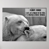 Alterações climáticas a preto e branco com ursos p
