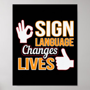 Poster Alterações de Idioma Vive Asl Interpreter Deaf Awa