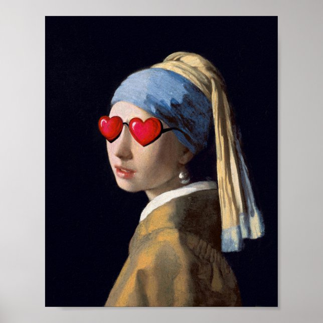 Poster Altered Art Girl with a Pearl Earring by Vermeer T (Frente)