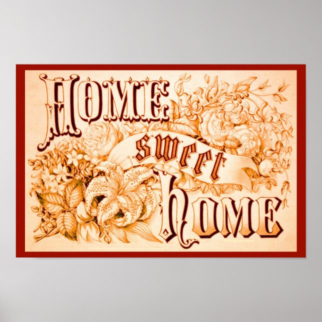 Poster Altered Vintage Image Poster: Home Sweet Home (Frente)
