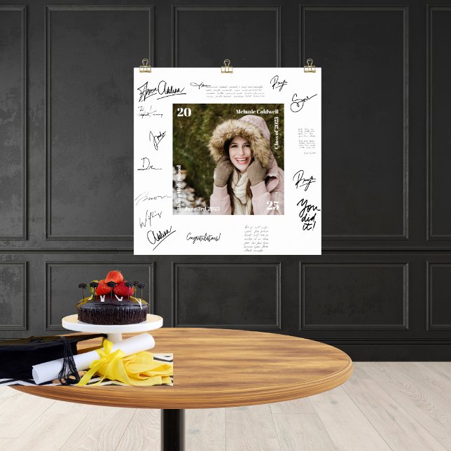 Poster Alternativa de Livro de Visitas para Fotografia de (Make your graduation party memorable with this guest book alternative sign. A wonderful keepsake.)