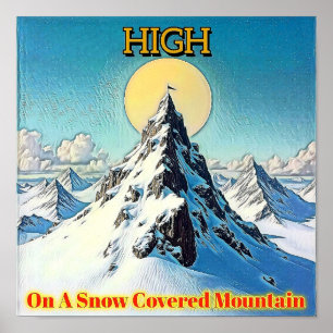 POSTER ALTO EM MONTAÑA COBERTA DE NEVE