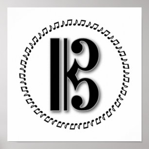 Póster Alto ou Tenor Clef Music Note Design C Clef
