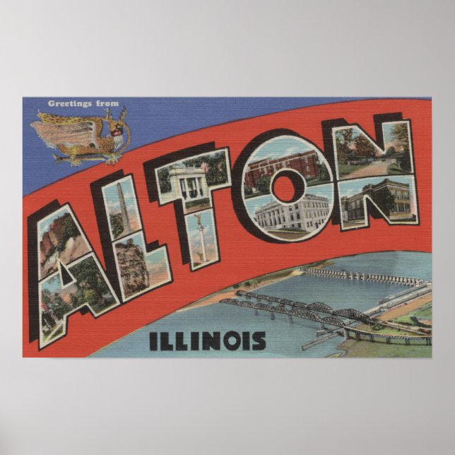 Póster Alton, IllinoisLarge - Letra ScenesAlton, IL (Frente)
