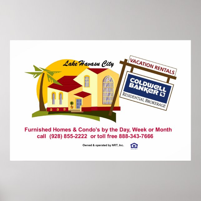 Póster Aluguer de casas no lago Havasu (Frente)