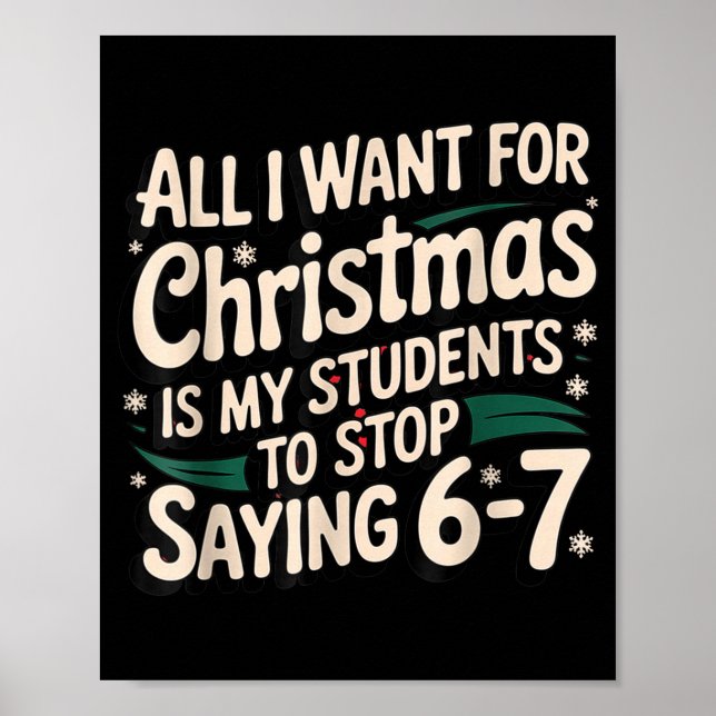 Poster Alunos Dizendo 6-7 67 Seis Sete Professor Divertid (Frente)