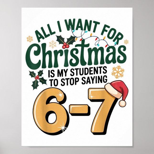 Poster Alunos Dizendo 6-7 67 Seis Sete Professor Divertid (Frente)