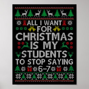 Poster Alunos Dizendo 6-7 67 Seis Sete Professor Divertid