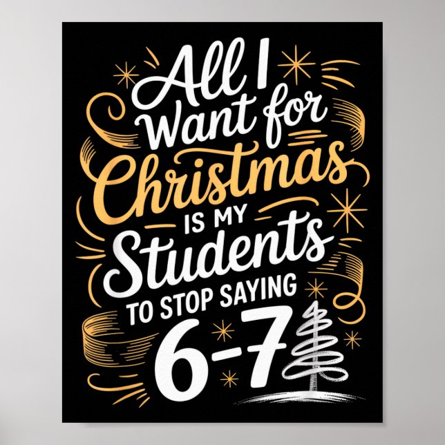 Poster Alunos Dizendo 6-7 67 Seis Sete Professor Divertid (Frente)