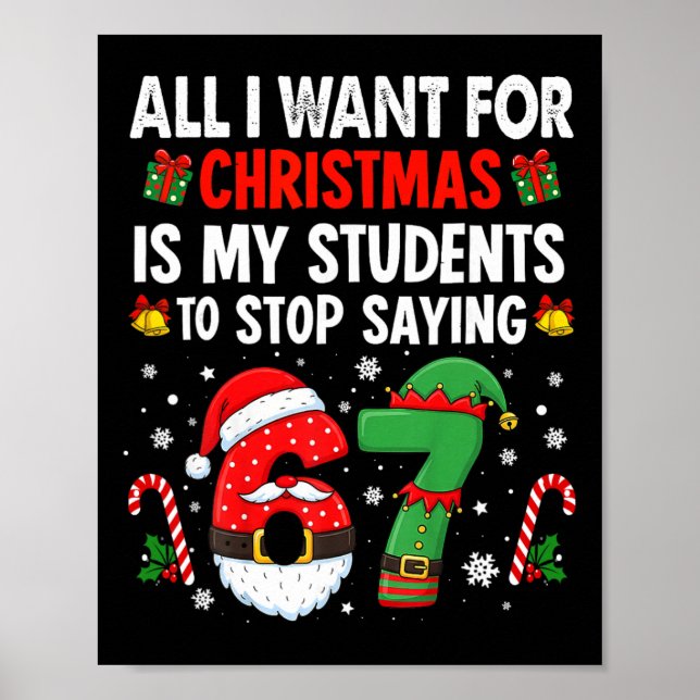Poster Alunos Dizendo 6 7 67 Seis Sete Professor Engraçad (Frente)