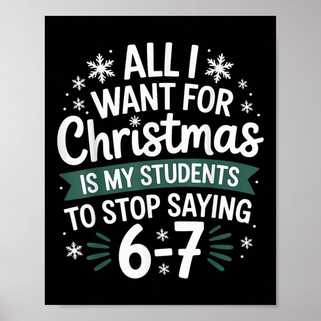 Poster Alunos Dizendo 6-7 67 Seis Sete Professor Engraçad (Frente)