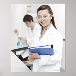 Póster Alunos em uma lição da ciência