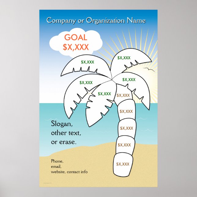 Póster Alvo de Férias de Árvore de Palma (Frente)