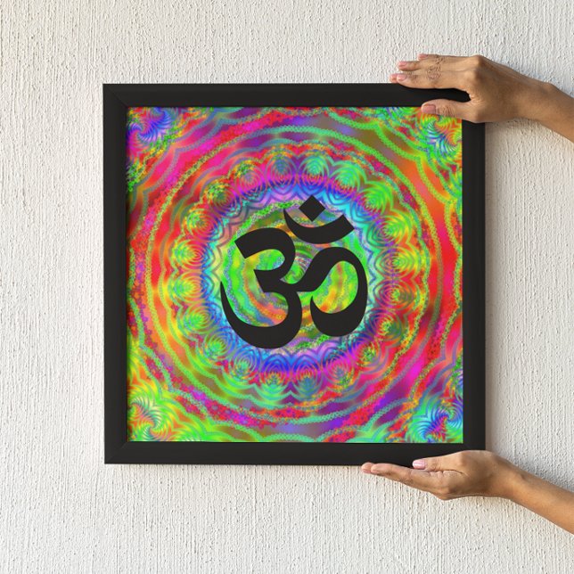 Póster Alvo Tiedye com Símbolo Om (Criador carregado)