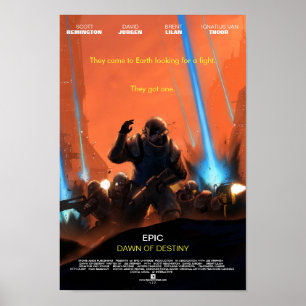Póster "Alvorecer cartaz cinematográfico do destino"