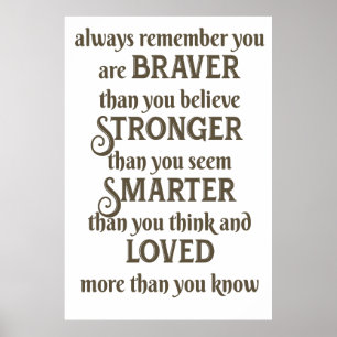 Poster always remember you are braver than you believe