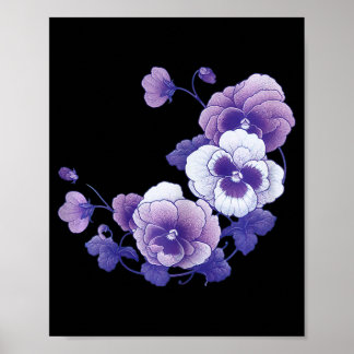 Poster Alzheimer Purple Floral Pansy Alzheimer's Awar