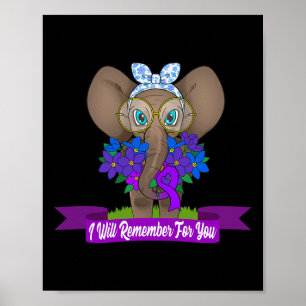 Poster Alzheimerheimer Elephant Alzheimer - Presente Roxo