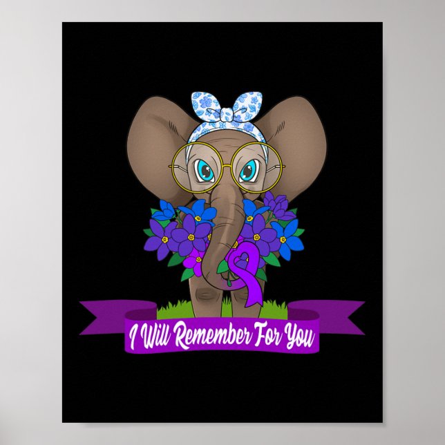 Poster Alzheimerheimer Elephant Alzheimer - Presente Roxo (Frente)