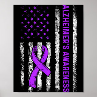 Poster Alzheimer's awareness fight american usa flag