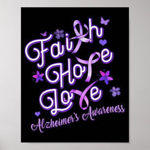 Poster Alzheimer's Awareness Purple Ribbon Products Faith