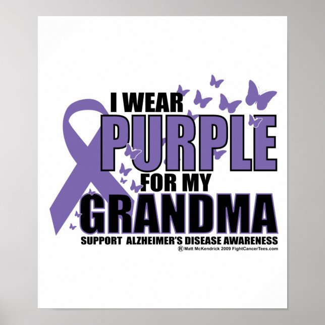 Poster Alzheimers Roxo Para GRANDMA (Frente)
