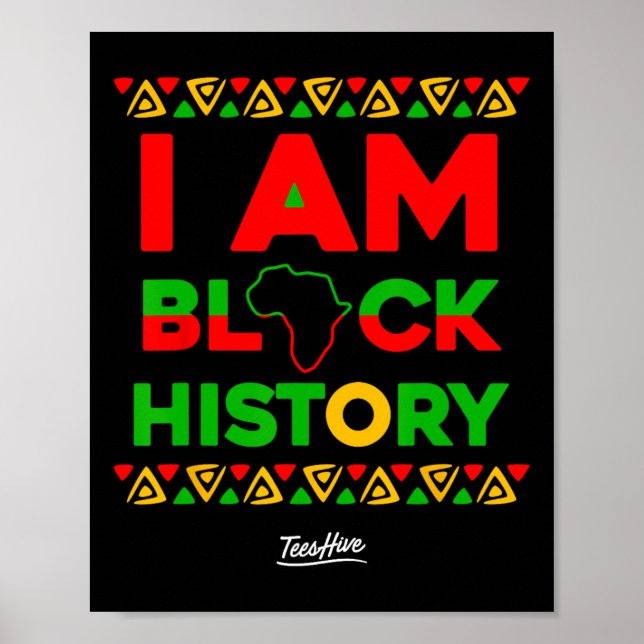Poster Am Black History Afrocentric African American (Frente)