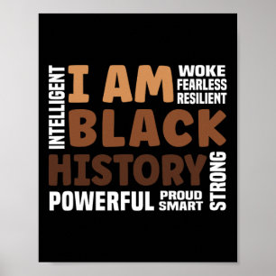 Poster AM Black History Fortemente orgulhoso Mês da Histó