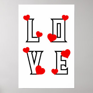 Poster AMA corações vermelhos
