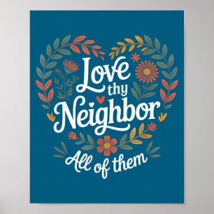 Poster Ama o Teu Prósimo Ilustração de Todos Eles