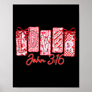 Poster Amado João 3 16 Cristão Ama Dia dos Namorados Vá