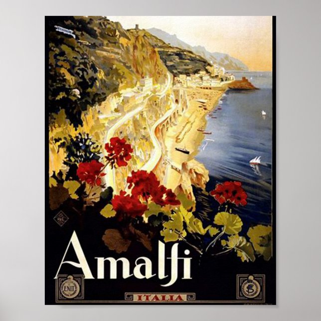 Poster Amalfi Italia Viagem (Frente)