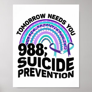 Poster Amanhã Precisa De 988 Awarenes Para A Prevenção Do