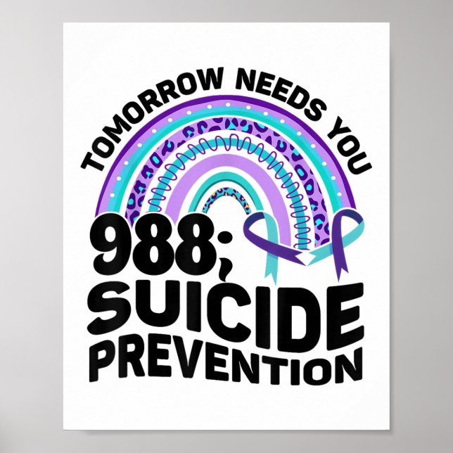 Poster Amanhã Precisa De 988 Awarenes Para A Prevenção Do (Frente)