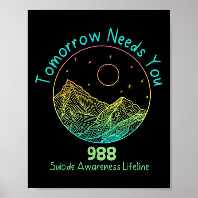 Poster Amanhã Precisa De 988 Awarenes Para A Prevenção Do (Frente)