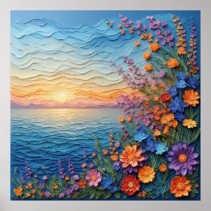 Poster Amanhecer Cênico Sobre um Oceano Sereno