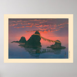 Poster Amanhecer em Futamigaura por Kawase Hasui