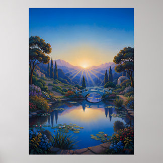 Poster Amanhecer sobre a Ponte do Jardim