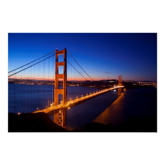 Póster Amanhecer sobre São Francisco e Ponte Ouro de Port (Frente)