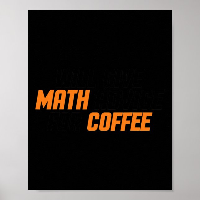 Poster Amante da Matemática, Professor, Divertido Dará Co (Frente)