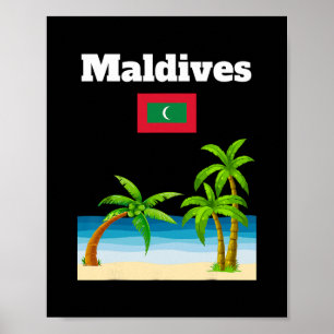 Poster Amante da Praia das Maldivas Viagem Lembrança Band