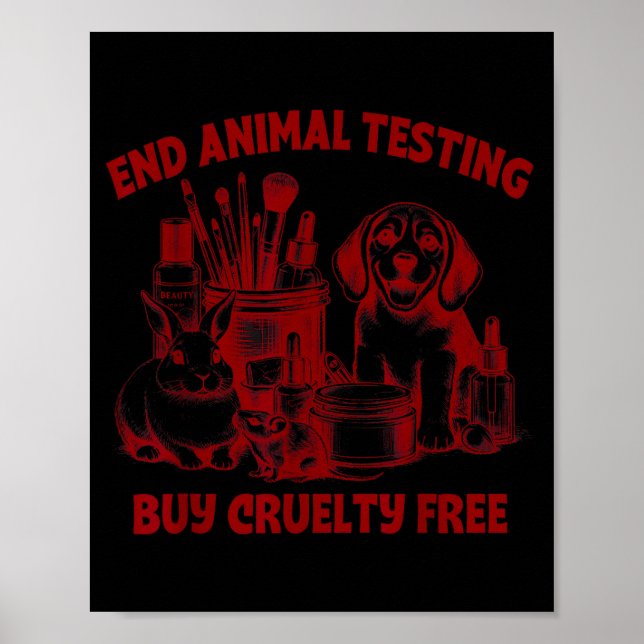 Poster Amante de animais direitos dos animais cosméticos  (Frente)