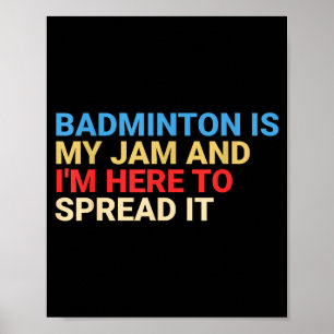 Poster Amante de Badminton Retro é Minha Paixão Engraçado