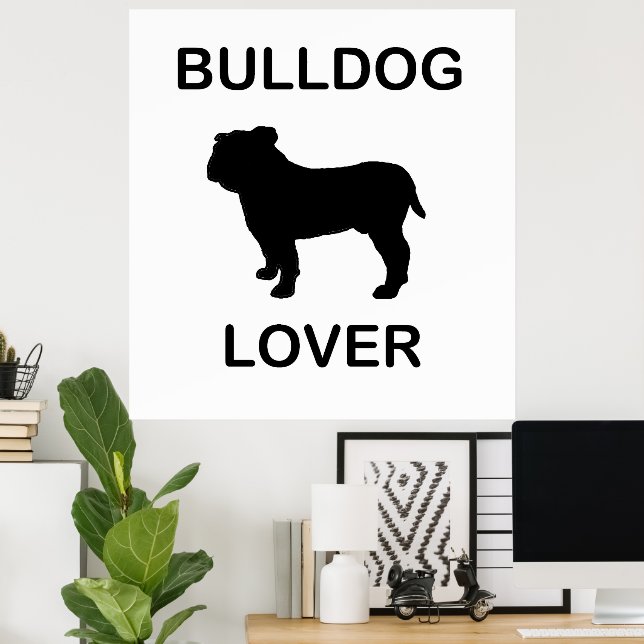 Poster amante de buldogue (Escritório em casa)