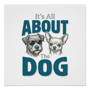 Póster Amante de Cachorro Engraçado Gráfico de Gravura Vi