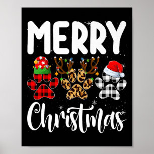 Poster Amante de Cachorro Pata de Cachorro Elfo de Natal