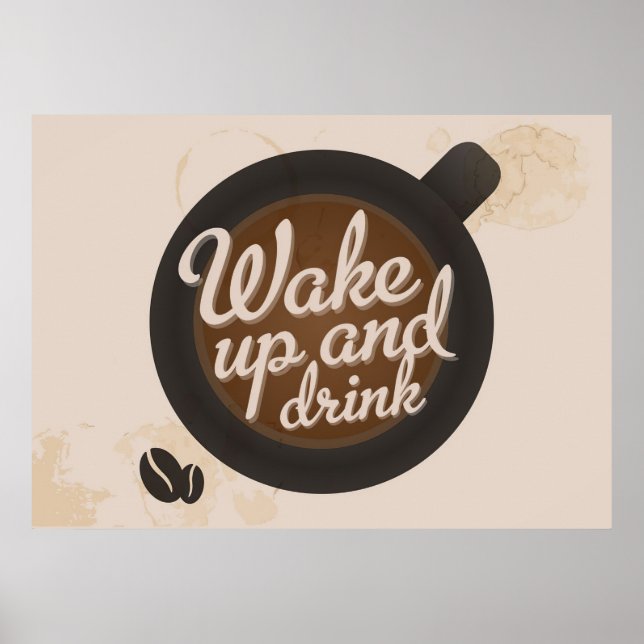 Poster Amante de Café Acorda e Bebe Café (Frente)